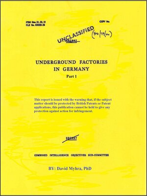 cover image of Underground Factories in Germany Part 1